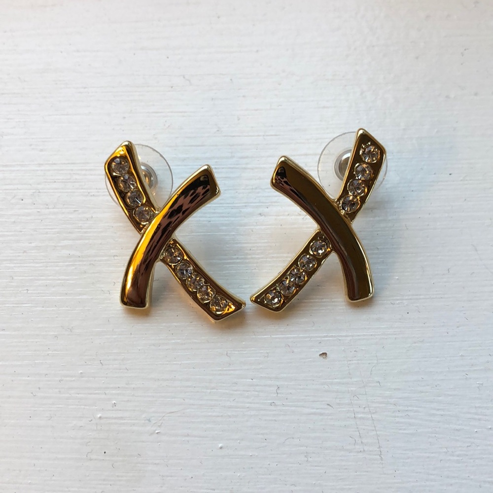 Ladies X shaped earrings costume